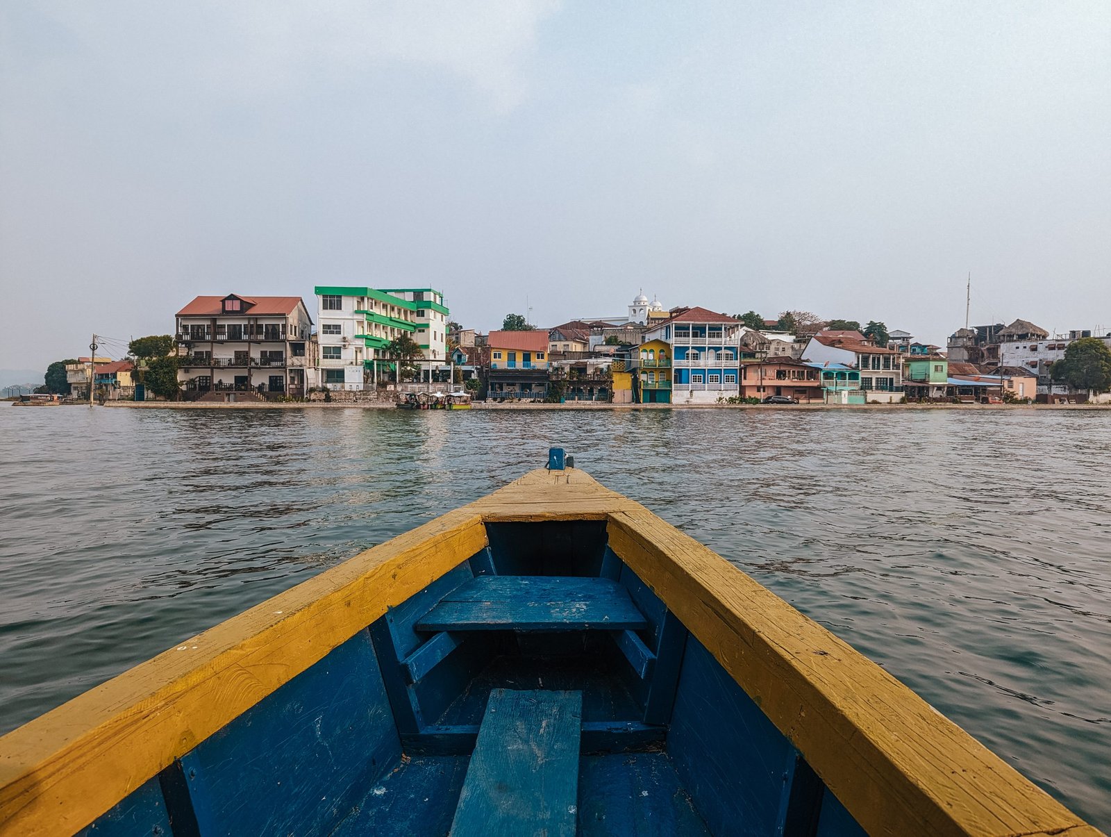 Taking a Lancha between Flores and San Miguel