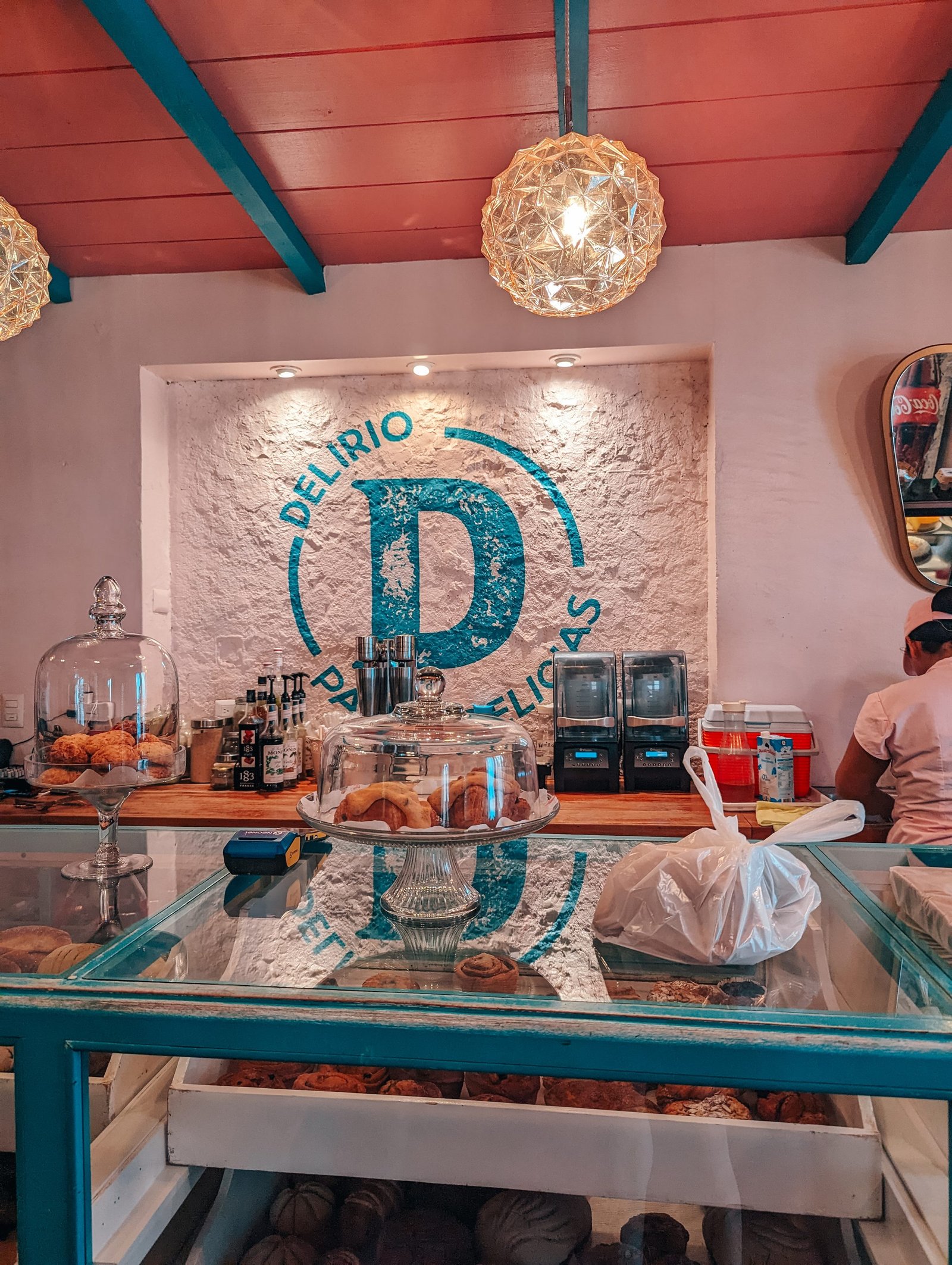 Picking up our pastries from Delirio for breakfast